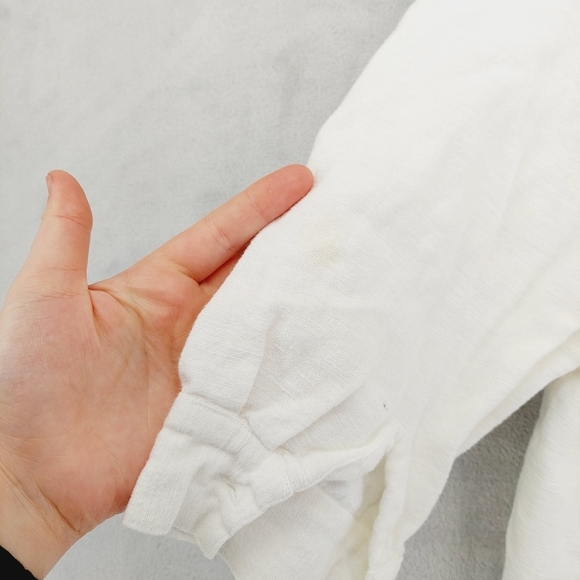 Sangham Ivory 3/4 Sleeve Button Down Cotton Shacket P2000 - Picture 8 of 12